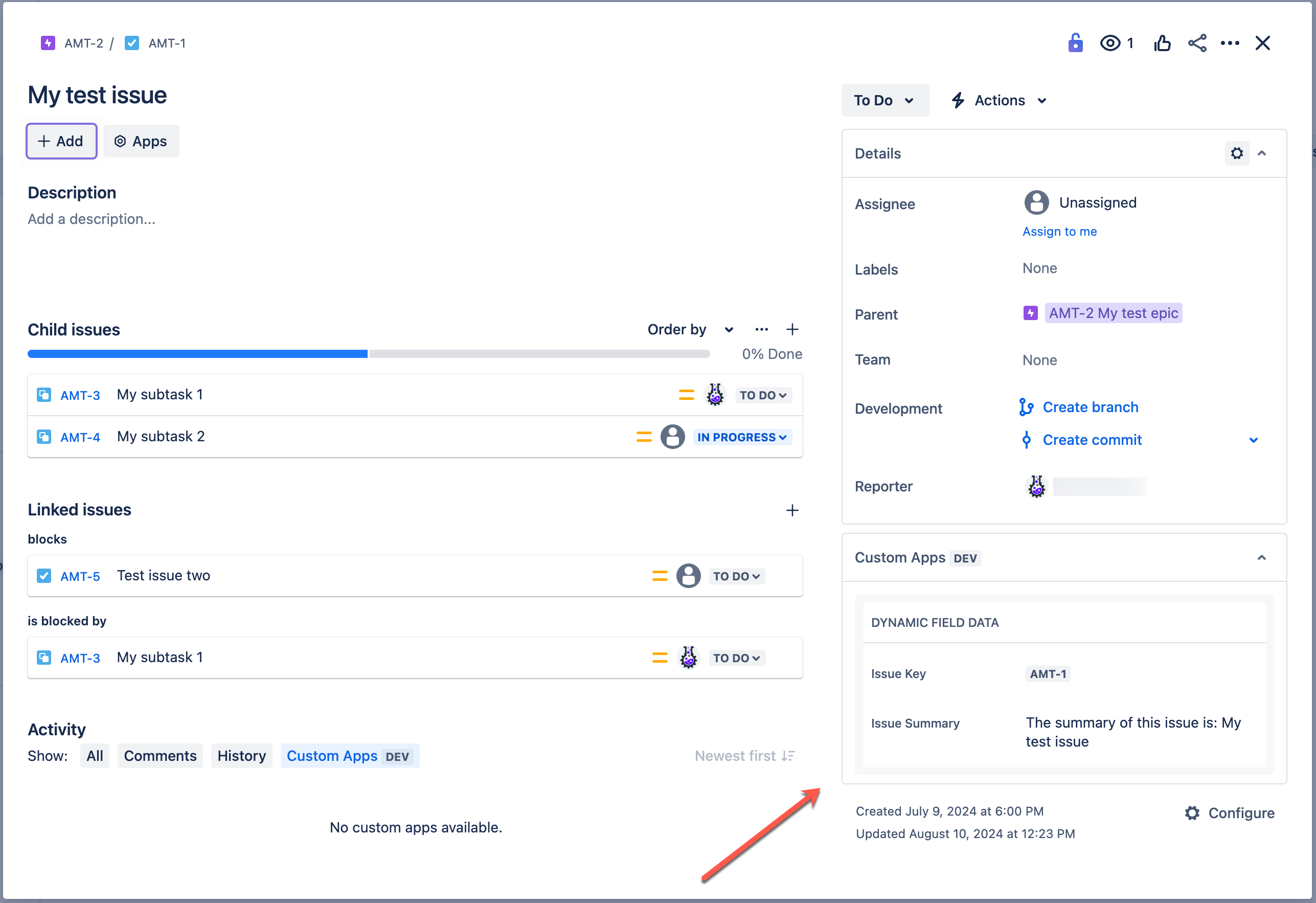 Dynamic Issue Context