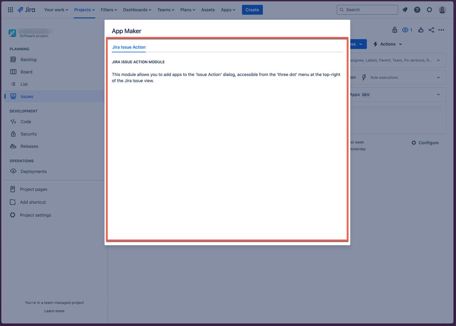 Jira Issue Action