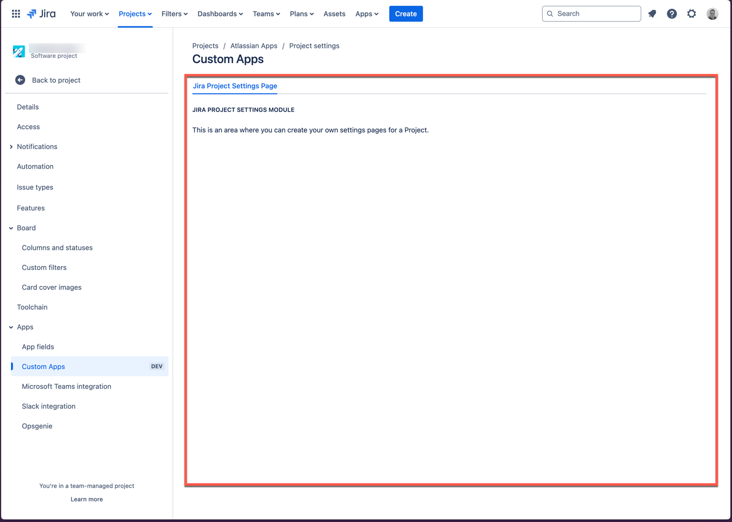 Jira Project Settings