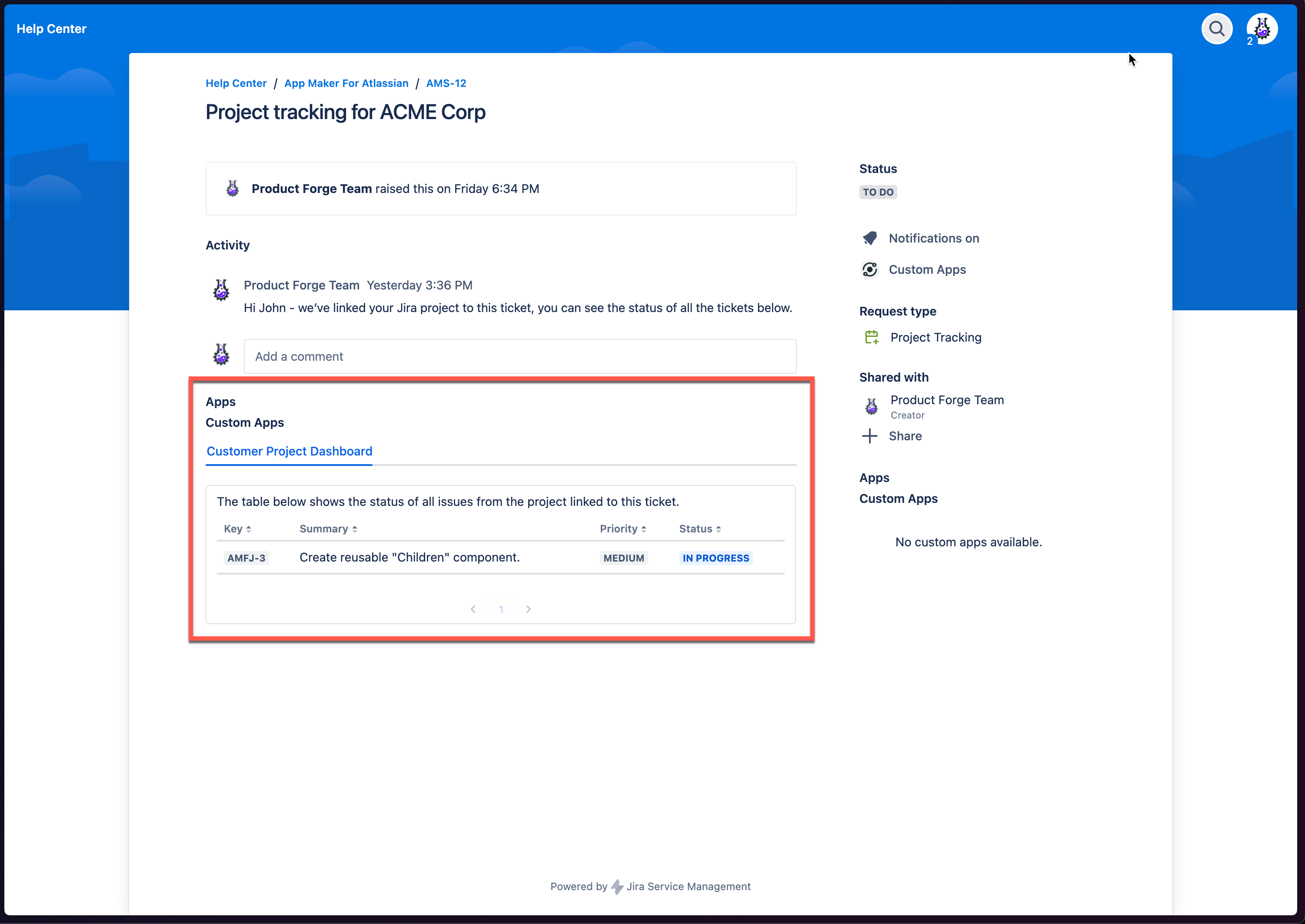 JSW Issues in JSM portal